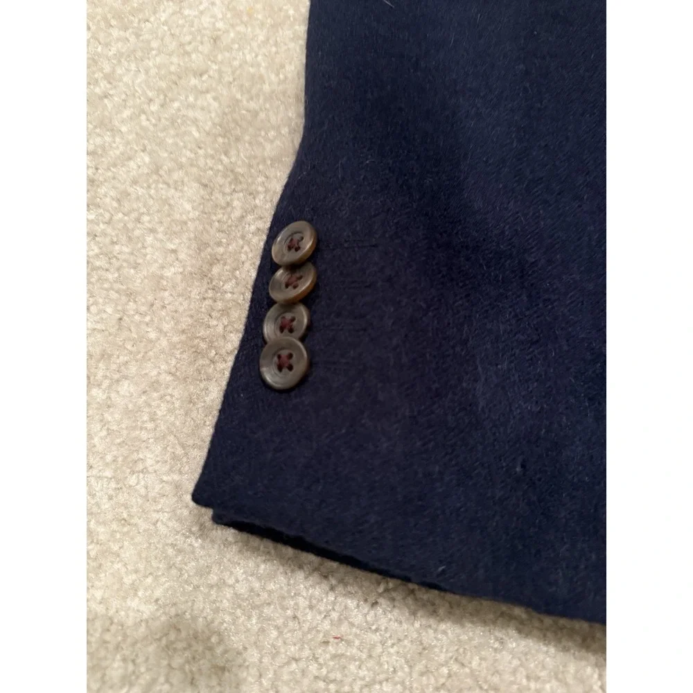 Silverstone Perlis Blazer 48L Loro Piana 100% Camel Hair‎ Navy Sport Coat Jacket
